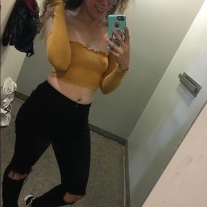 Garage brand off shoulder crop top, size Large